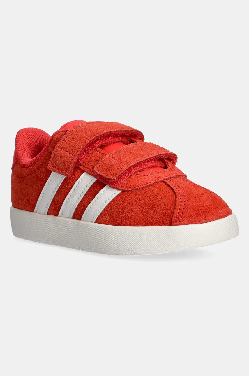 adidas sneakers de piele întoarsă pentru copii VL COURT 3.0 culoarea portocaliu, JH6307