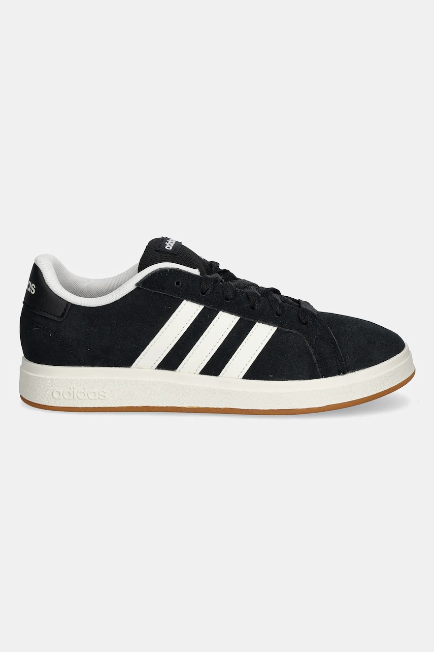 Детские замшевые кроссовки adidas GRAND COURT 00s цвет чёрный JH6178 Детские замшевые кроссовки adidas GRAND COURT 00s цвет чёрный JH6178