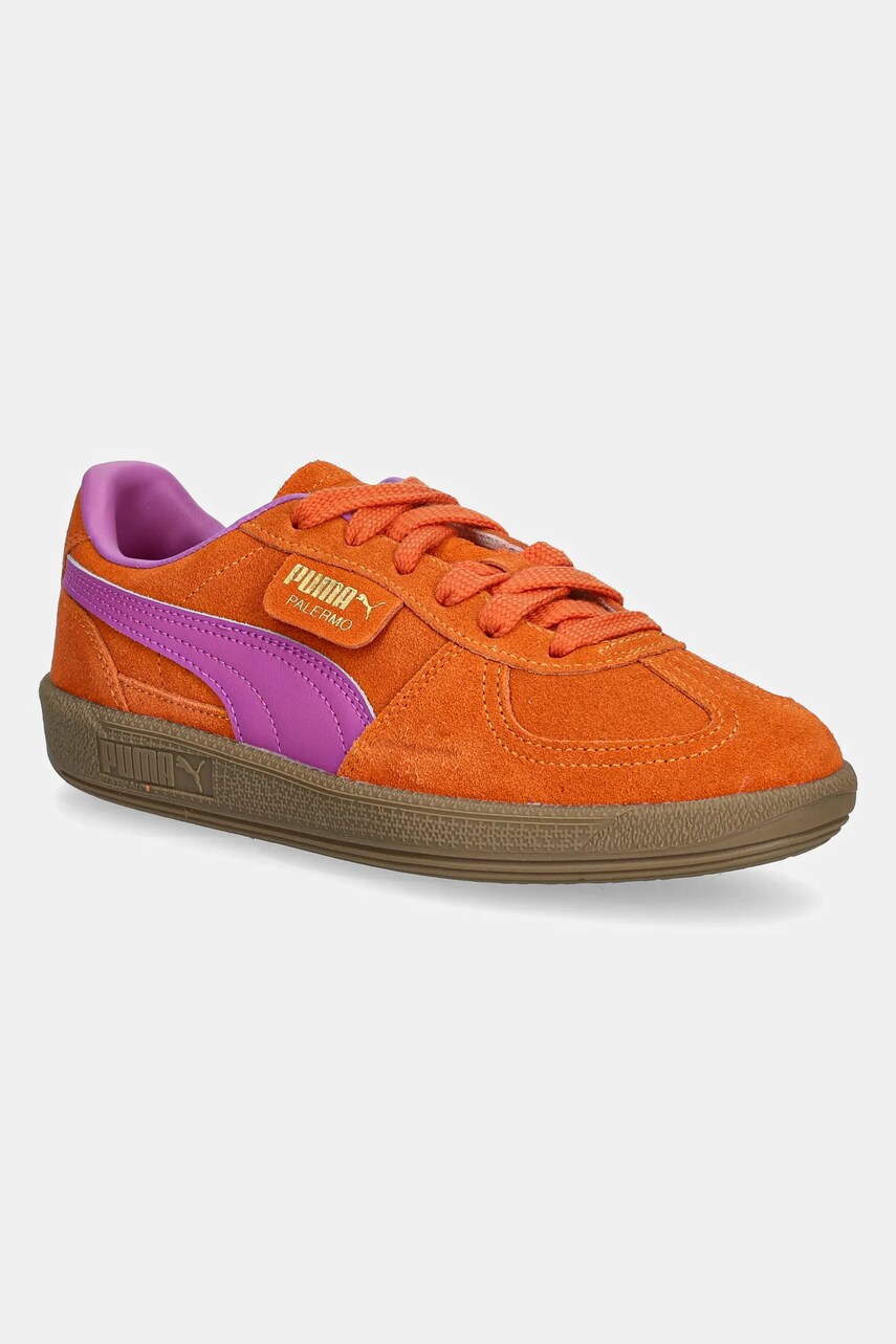 Puma tenisi din piele copii Palermo culoarea portocaliu, 397271