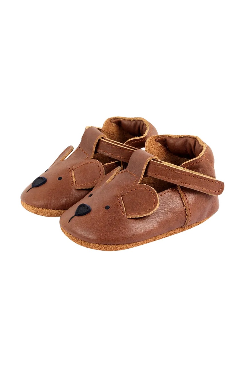 Кожаные кроссовки для младенцев Donsje Spark Classic Shoes Bear цвет коричневый 1002008 Кожаные кроссовки для младенцев Donsje Spark Classic Shoes Bear цвет коричневый 1002008
