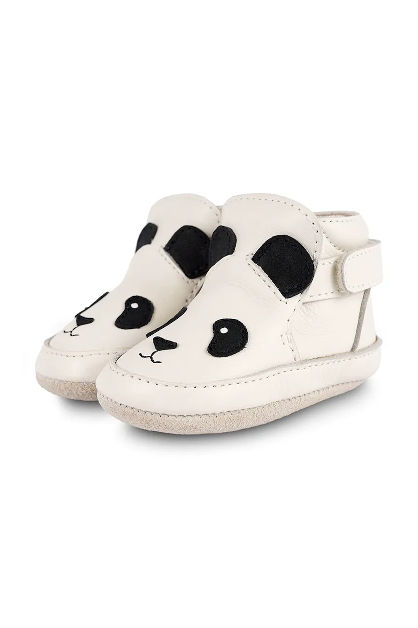 Кожаные кроссовки для младенцев Donsje Morris Sneakers Panda цвет белый 1036306 Кожаные кроссовки для младенцев Donsje Morris Sneakers Panda цвет белый 1036306
