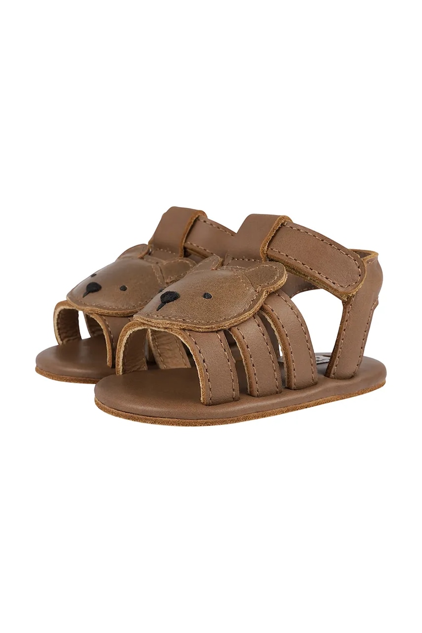 Детские кожаные сандалии Donsje Diedan Sandals Bear цвет коричневый 1039602 Детские кожаные сандалии Donsje Diedan Sandals Bear цвет коричневый 1039602