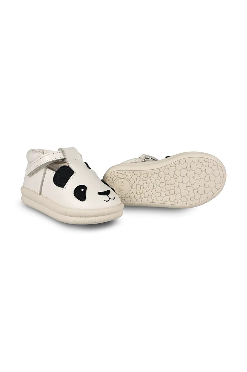 Donsje incaltaminte din piele pentru copii Zazo Classic Shoes Panda culoarea alb, 1503506