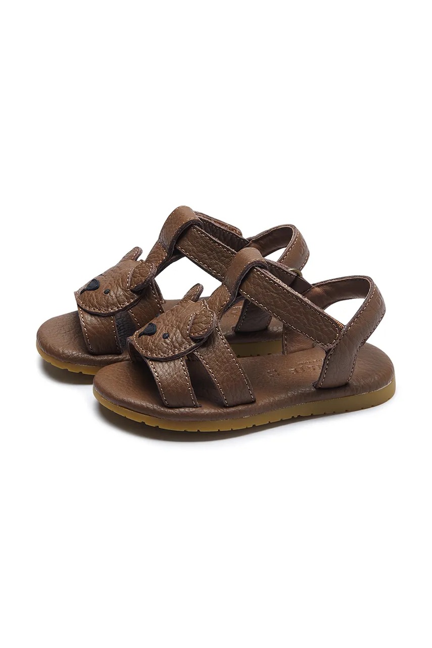 Детские кожаные сандалии Donsje Dhalo Sandals Bear цвет коричневый 2027701