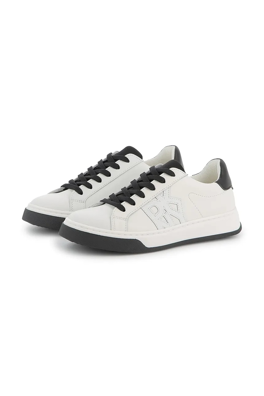 Levně Dětské kožené tenisky Dkny bílá barva, D62089