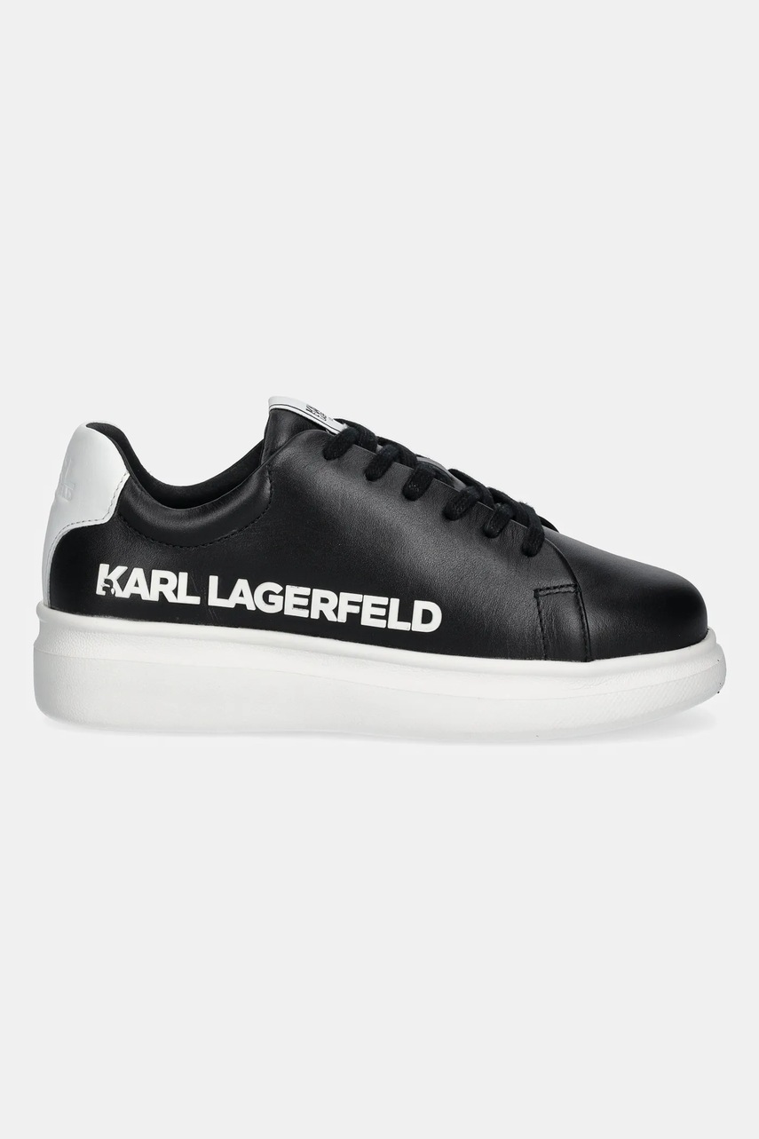 Детские кожаные кроссовки Karl Lagerfeld цвет чёрный Z30381