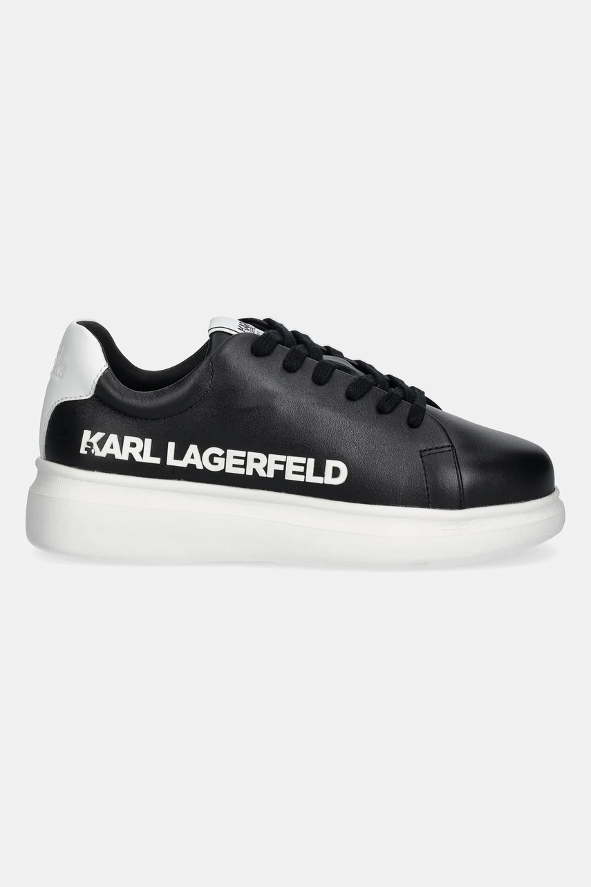 Детские кожаные кроссовки Karl Lagerfeld цвет чёрный Z30381