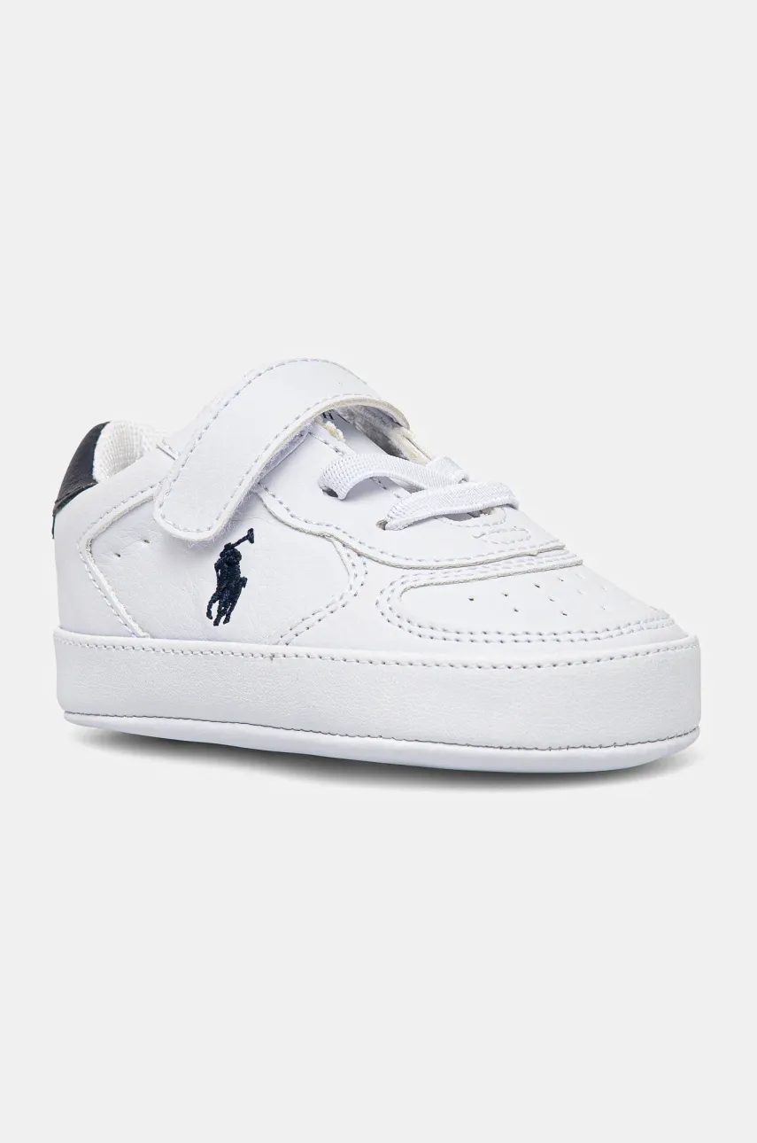 Levně Dětské boty Polo Ralph Lauren MASTERS COURT PS LAYETTE bílá barva, RL02367103