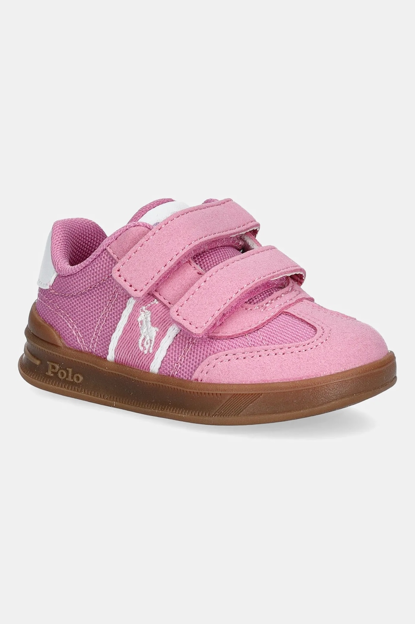 Levně Dětské tenisky Polo Ralph Lauren HERITAGE COURT III T-TOE EZ růžová barva, RL01962660