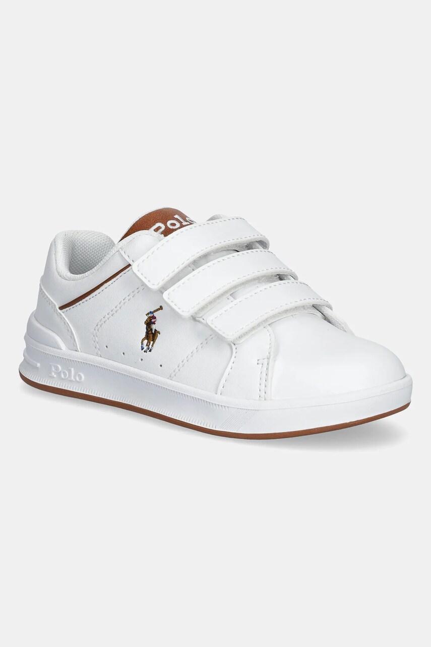 Levně Dětské sneakers boty Polo Ralph Lauren HERITAGE COURT IV EZ hnědá barva, RL02474104