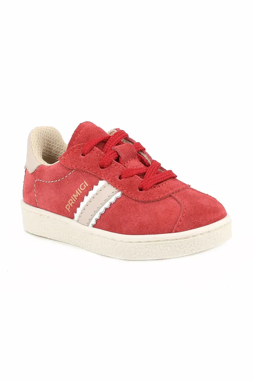 Primigi sneakers de piele întoarsă pentru copii culoarea roșu, PYM 79040