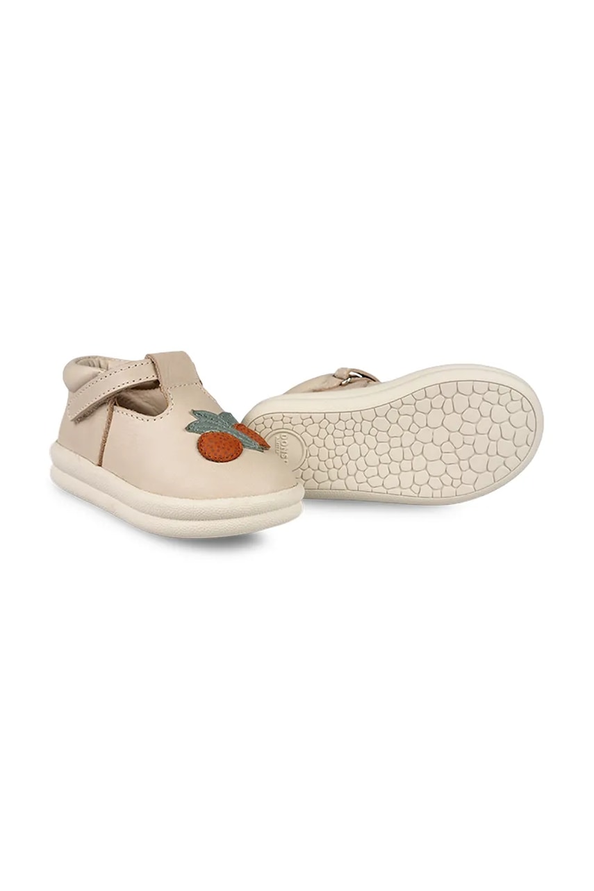 Donsje incaltaminte din piele pentru bebeluși Louwi Shoes Arancia culoarea bej, 1502201