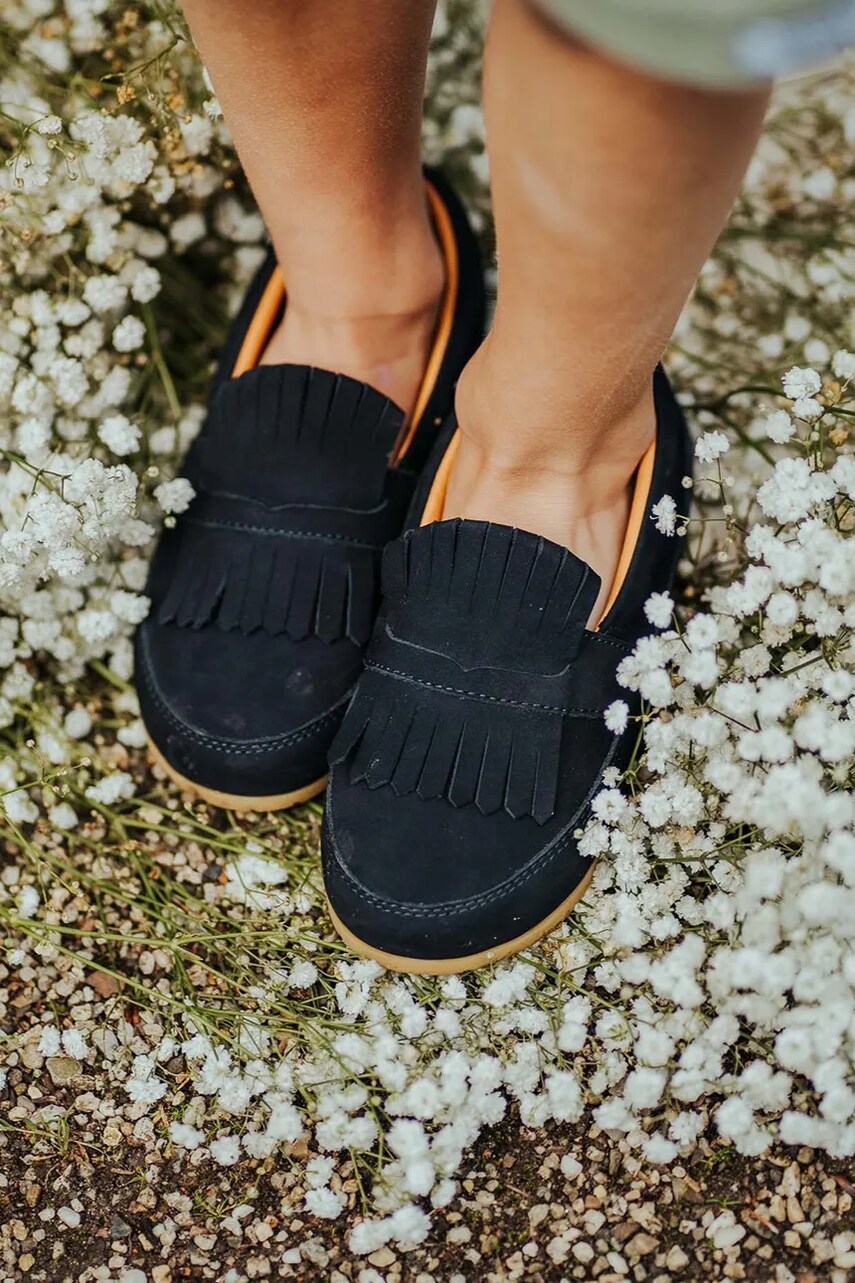 Donsje mocasini din piele pentru copii Yaell Loafers culoarea bleumarin, 2029700
