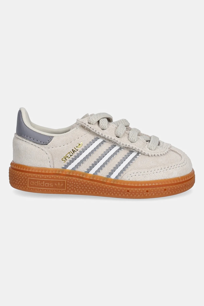Детские замшевые кроссовки adidas Originals HANDBALL SPEZIAL цвет бежевый JI0459 Детские замшевые кроссовки adidas Originals HANDBALL SPEZIAL цвет бежевый JI0459