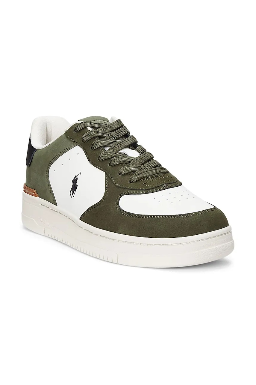 Кожаные кроссовки Polo Ralph Lauren Masters Crt цвет зелёный 809955690002 Кожаные кроссовки Polo Ralph Lauren Masters Crt цвет зелёный 809955690002