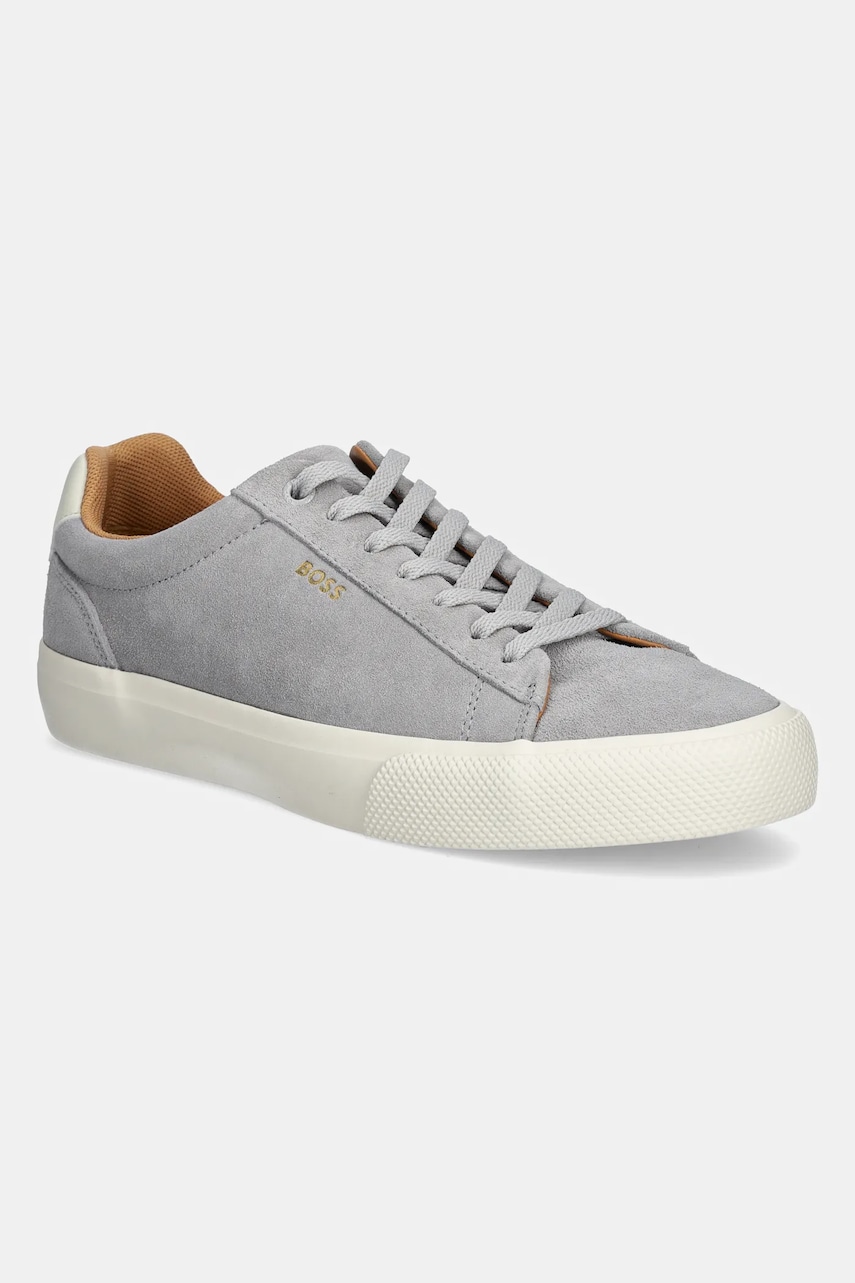 BOSS sneakers din piele intoarsă Aiden culoarea gri, 50536521 BOSS sneakers din piele intoarsă Aiden culoarea gri, 50536521