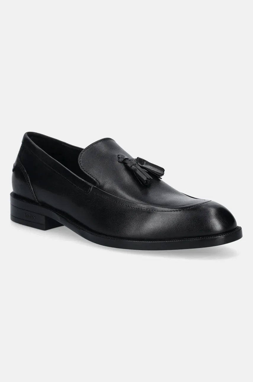 BOSS mocasini de piele Tayil barbati, culoarea negru, 50531305