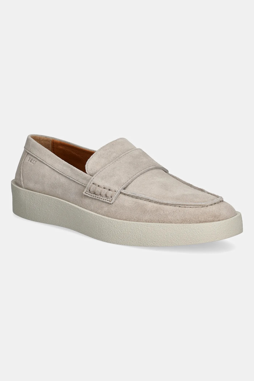 BOSS mocasini din piele intoarsa Clay barbati, culoarea bej, 50536159 BOSS mocasini din piele intoarsa Clay barbati, culoarea bej, 50536159