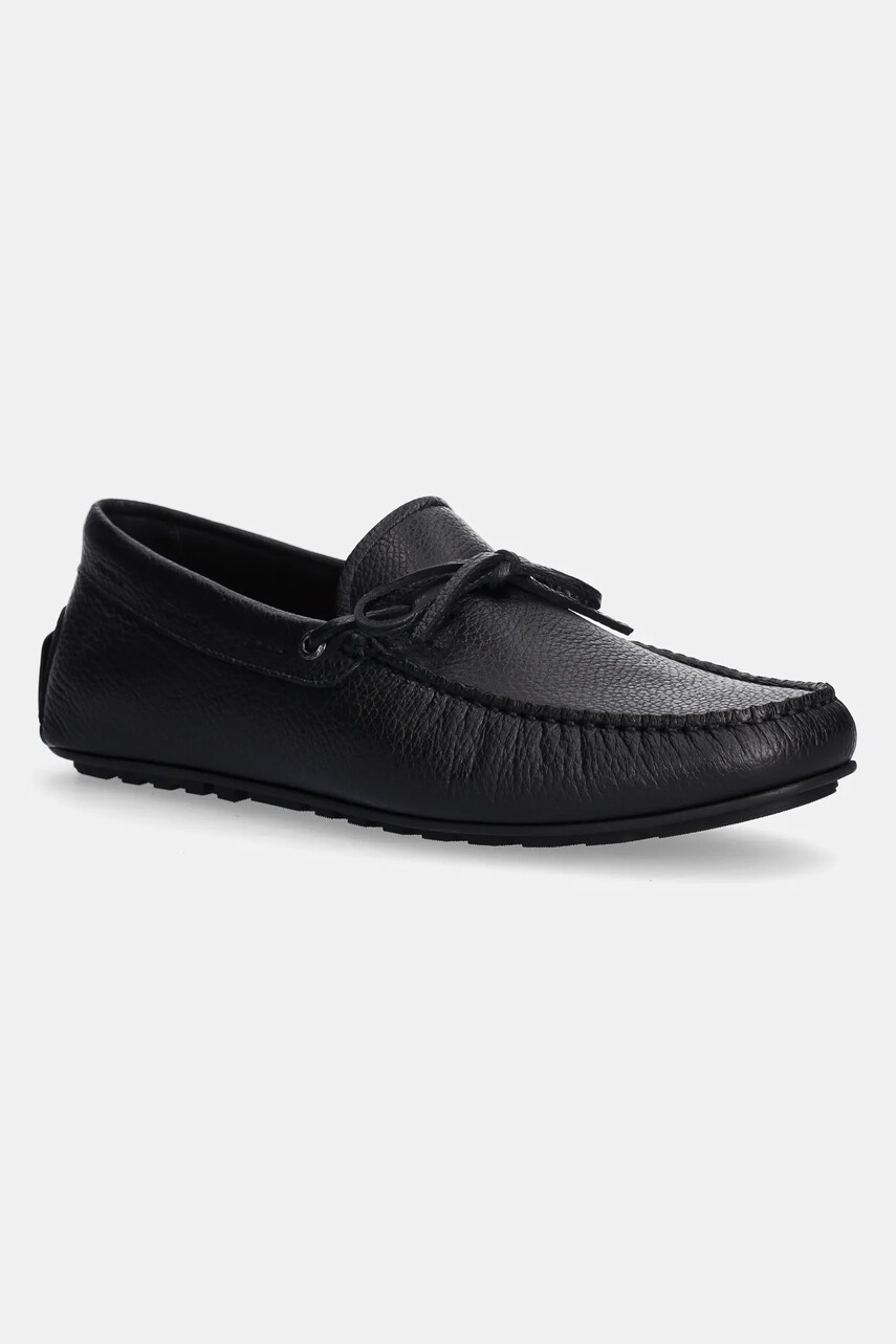 BOSS mocasini de piele Noel barbati, culoarea negru, 50536247