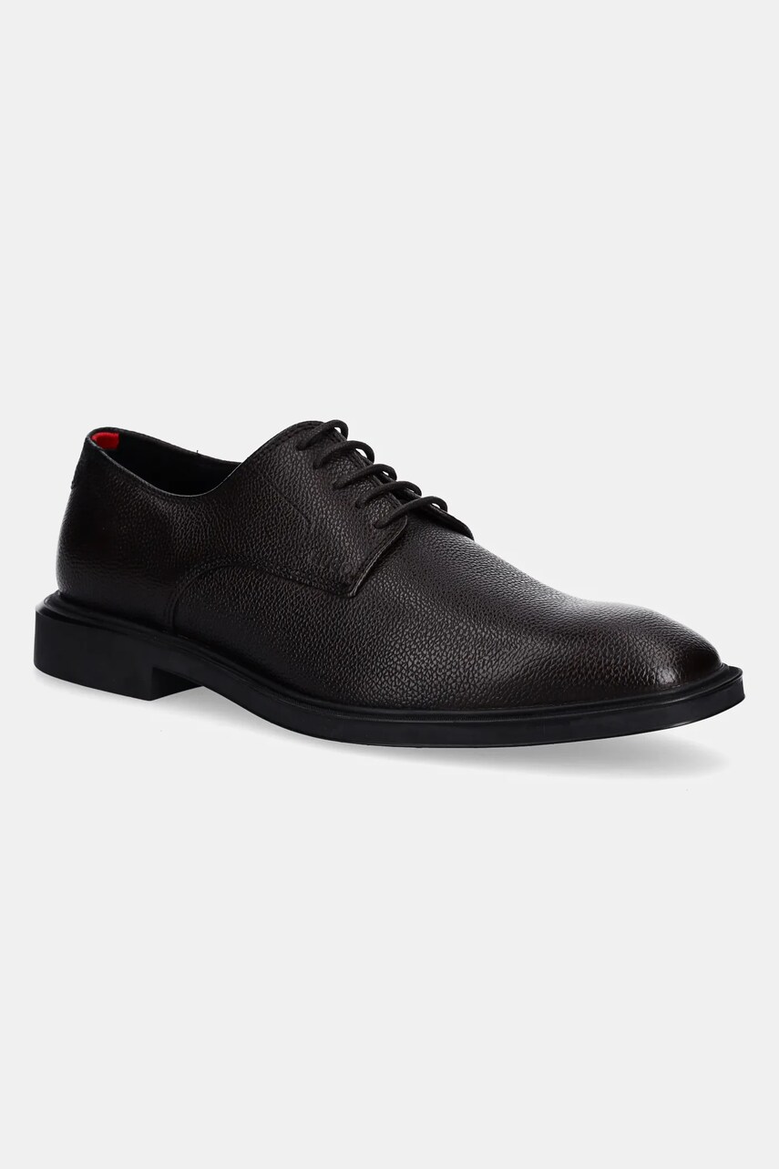 HUGO pantofi de piele Gryff bărbați, culoarea maro, 50536212