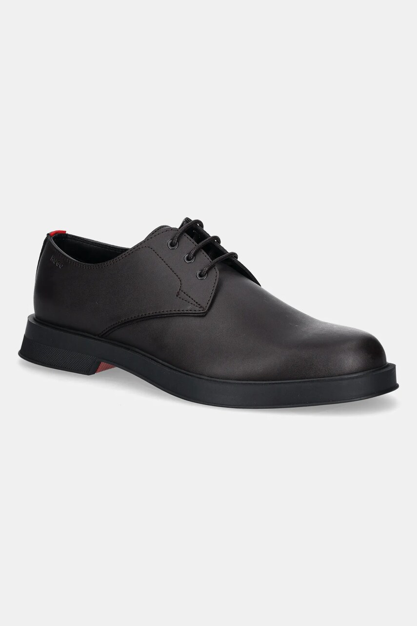 HUGO pantofi de piele Lenner barbati, culoarea maro, 50536249