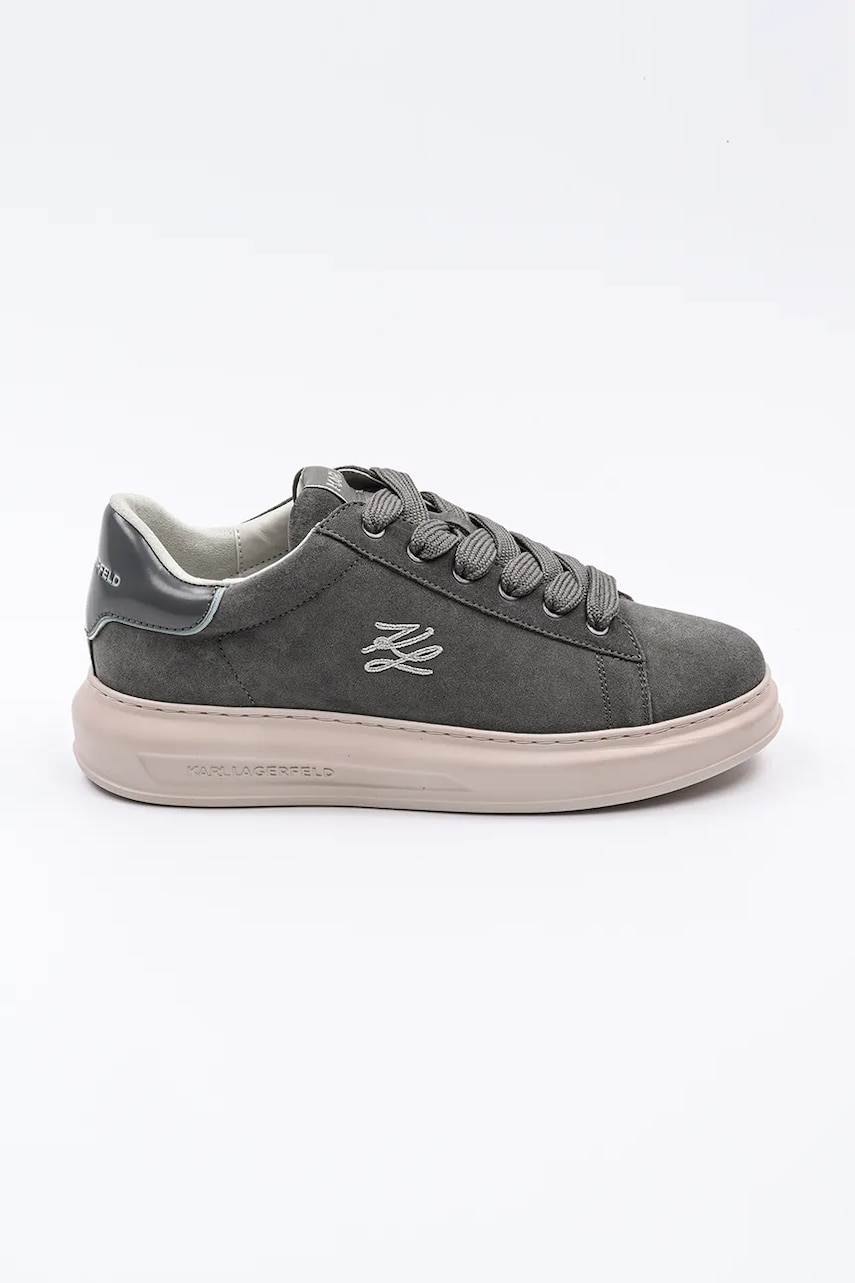 Karl Lagerfeld sneakers din piele intoarsă KAPRI MENS culoarea gri, KL52517 Karl Lagerfeld sneakers din piele intoarsă KAPRI MENS culoarea gri, KL52517