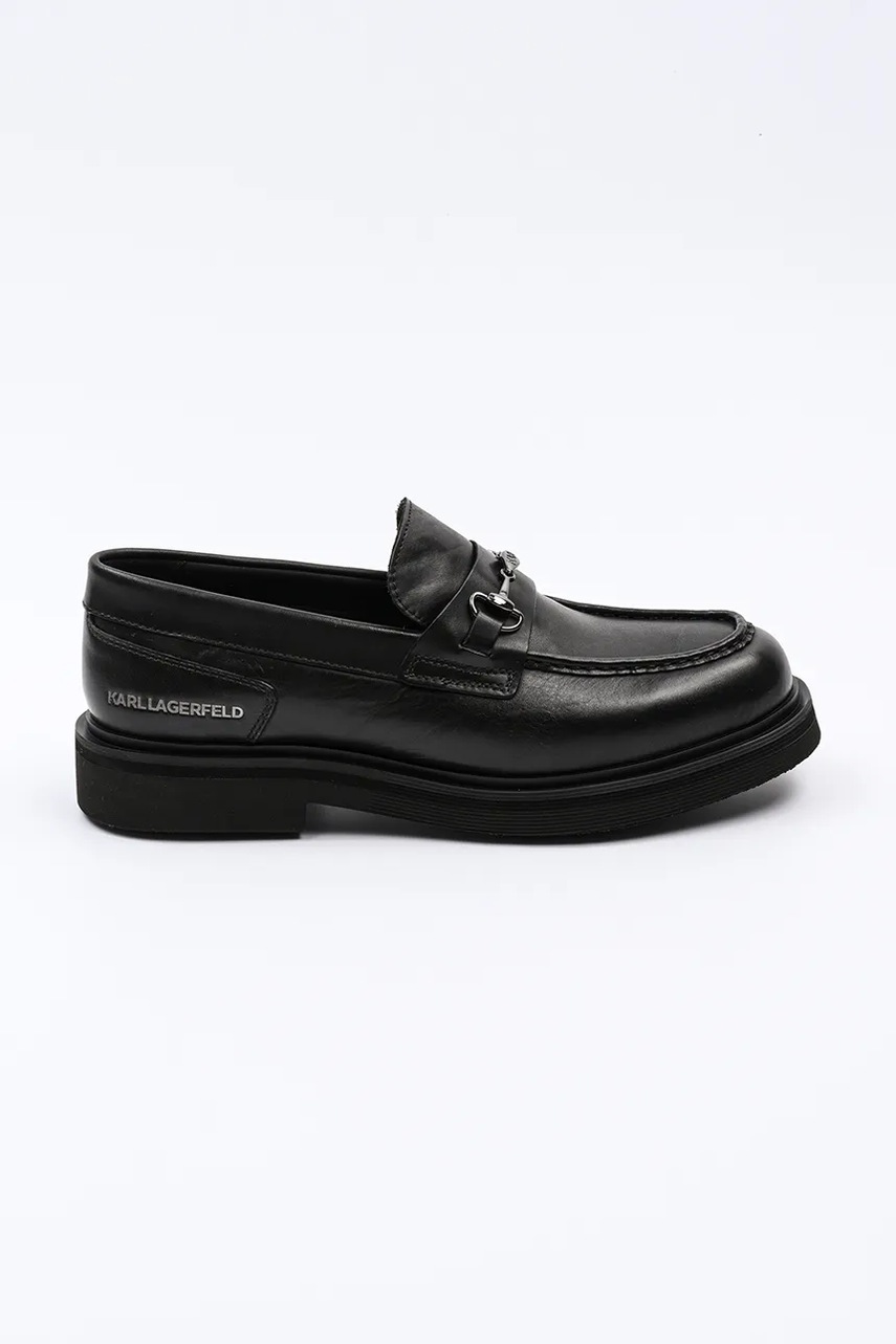 Karl Lagerfeld mocasini de piele KINGSTON barbati, culoarea negru, KL12215