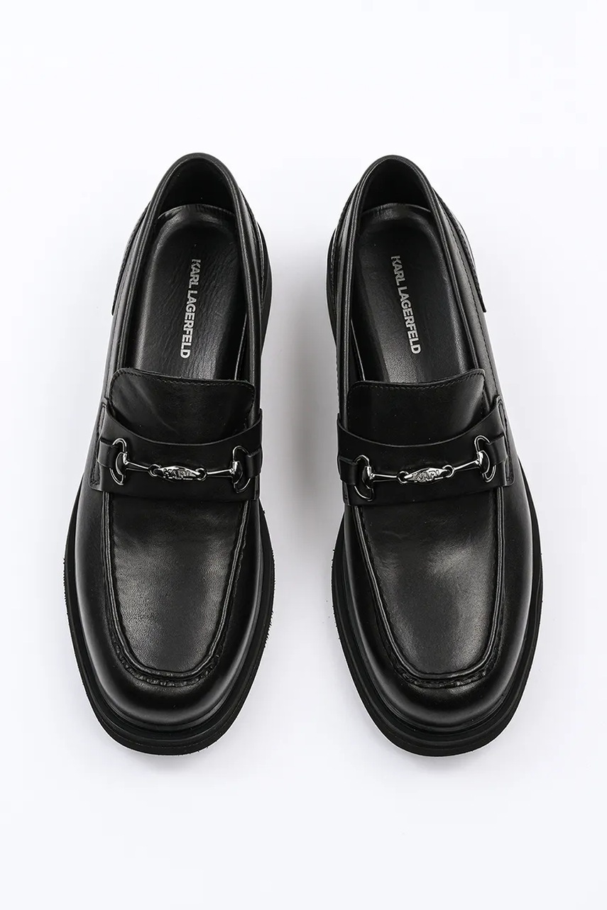 Шкіряні мокасини Karl Lagerfeld KINGSTON чоловічі колір чорний KL12215 