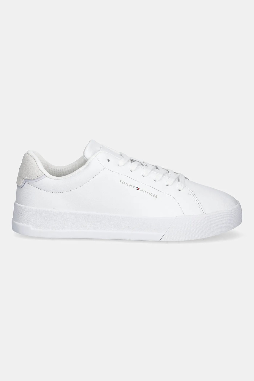 Кожаные кроссовки Tommy Hilfiger TH COURT LTH DETAIL ESS цвет чёрный FM0FM05367