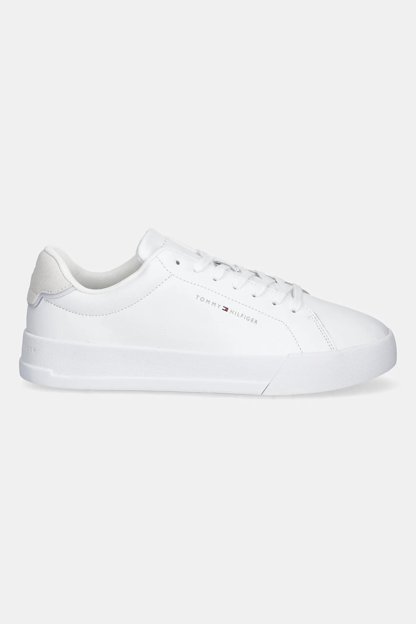 Кожаные кроссовки Tommy Hilfiger TH COURT LTH DETAIL ESS цвет чёрный FM0FM05367 Кожаные кроссовки Tommy Hilfiger TH COURT LTH DETAIL ESS цвет чёрный FM0FM05367