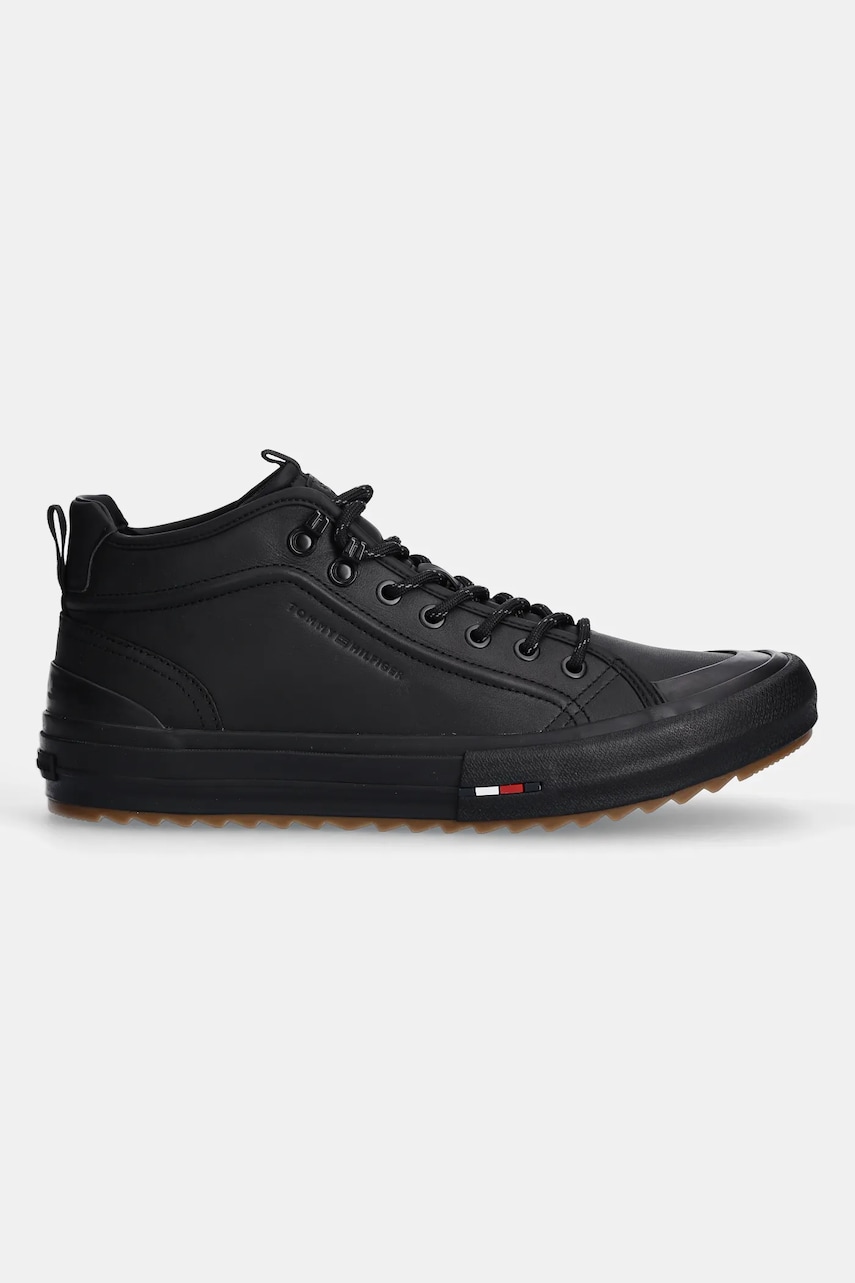 Кроссовки Tommy Hilfiger TH HI VULC CLEAT LTH цвет чёрный FM0FM05313 Кроссовки Tommy Hilfiger TH HI VULC CLEAT LTH цвет чёрный FM0FM05313