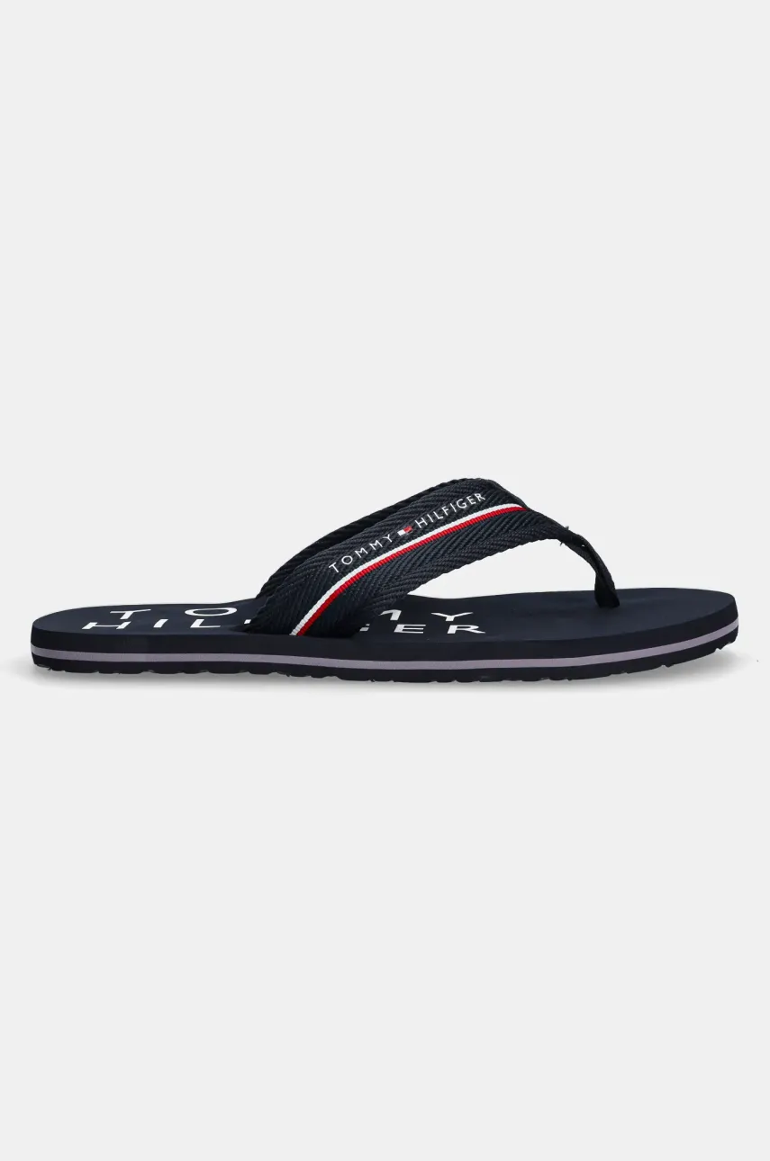 Вьетнамки Tommy Hilfiger TOMMY HILFIGER WEB BEACH SANDAL мужские цвет синий FM0FM05340 Вьетнамки Tommy Hilfiger TOMMY HILFIGER WEB BEACH SANDAL мужские цвет синий FM0FM05340