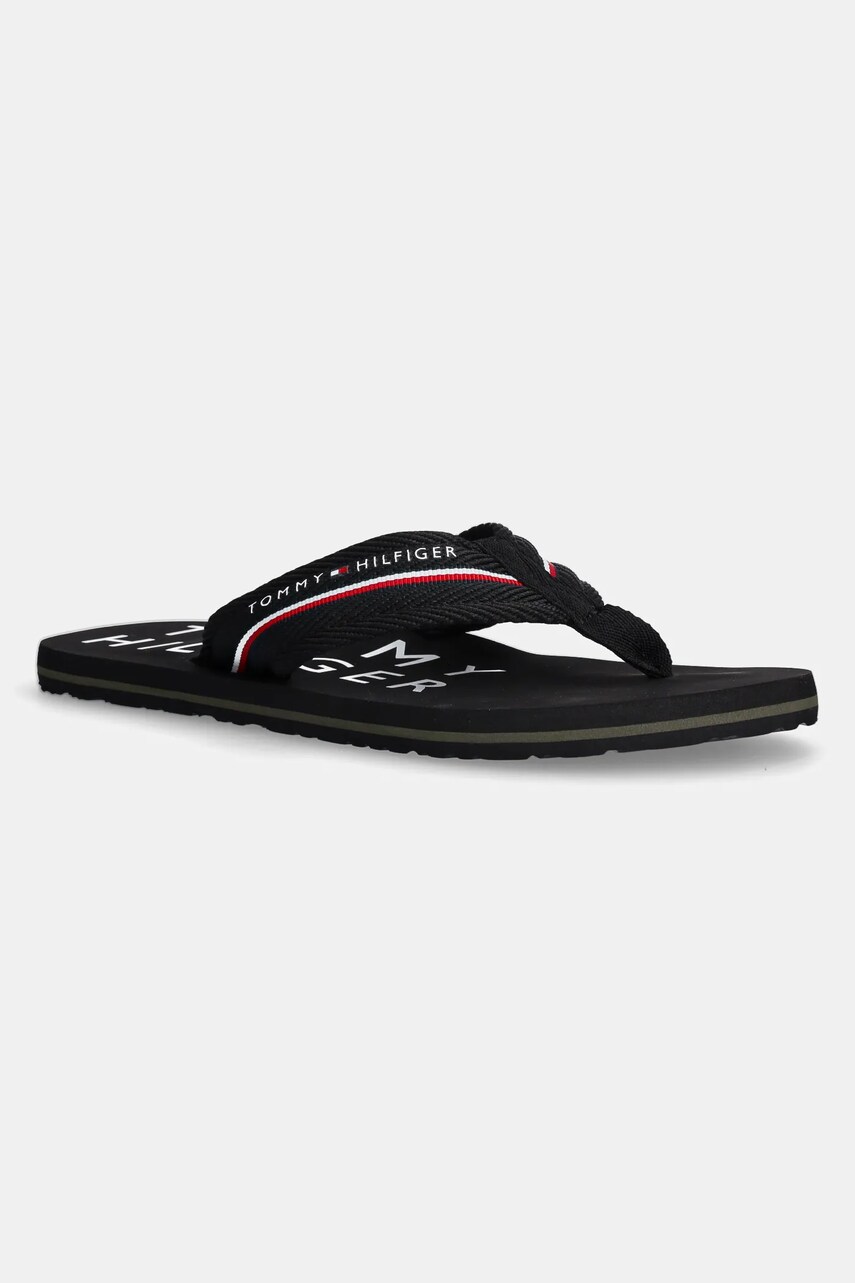 Levně Žabky Tommy Hilfiger TOMMY HILFIGER WEB BEACH SANDAL pánské, černá barva, FM0FM05340