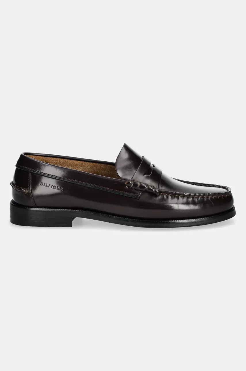 Кожаные мокасины Tommy Hilfiger CLASSIC HILFIGER LEATHER LOAFER мужские цвет коричневый FM0FM05362 Кожаные мокасины Tommy Hilfiger CLASSIC HILFIGER LEATHER LOAFER мужские цвет коричневый FM0FM05362