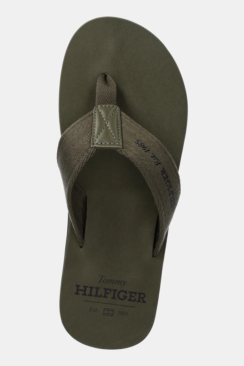 Σαγιονάρες Tommy Hilfiger HILFIGER 85 BEACH SANDAL χρώμα: πράσινο, FM0FM05339 φωτογραφία