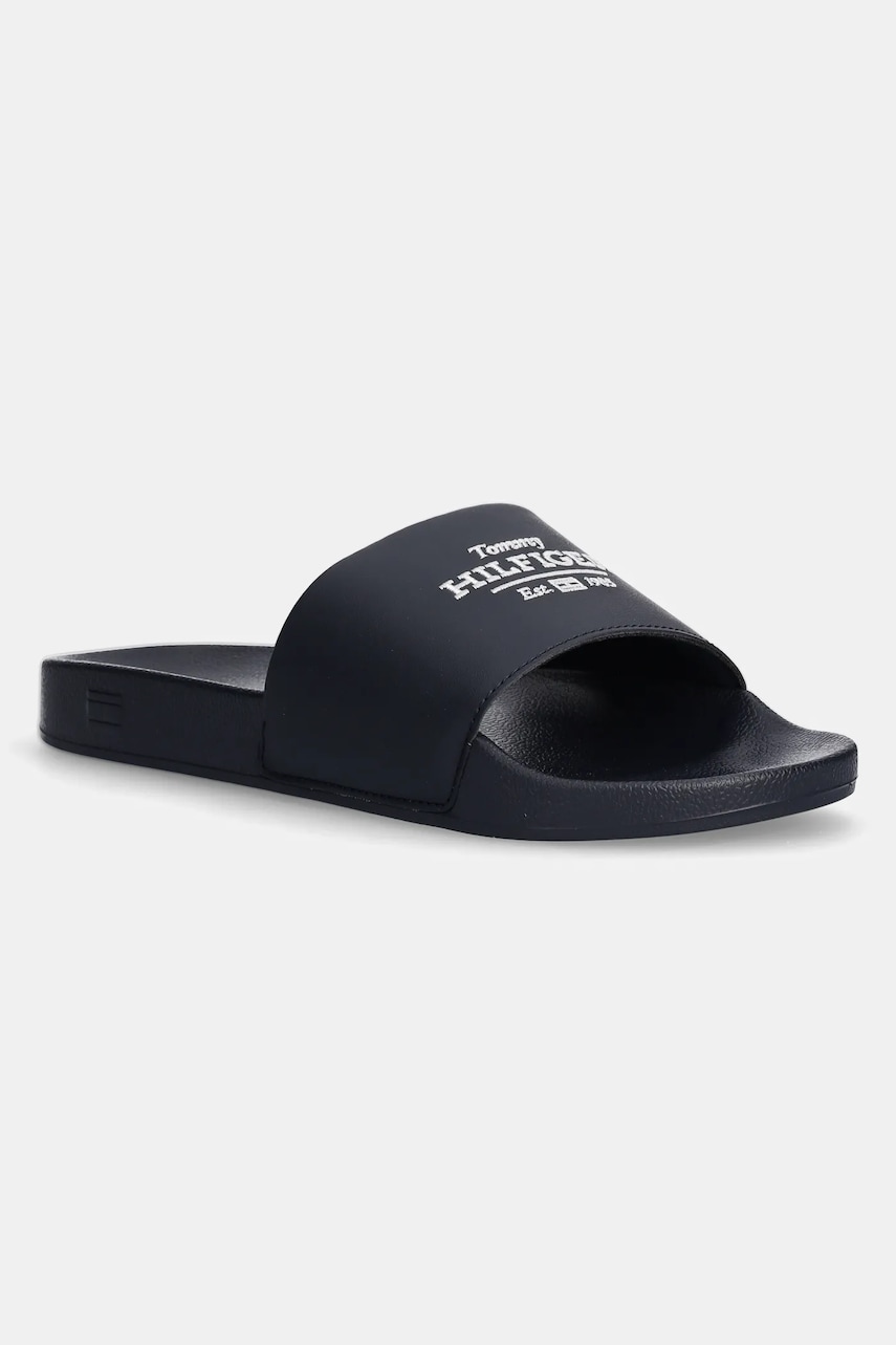 Levně Pantofle Tommy Hilfiger EMBROID HILFIGER 85 POOL SLIDE pánské, tmavomodrá barva, FM0FM05342