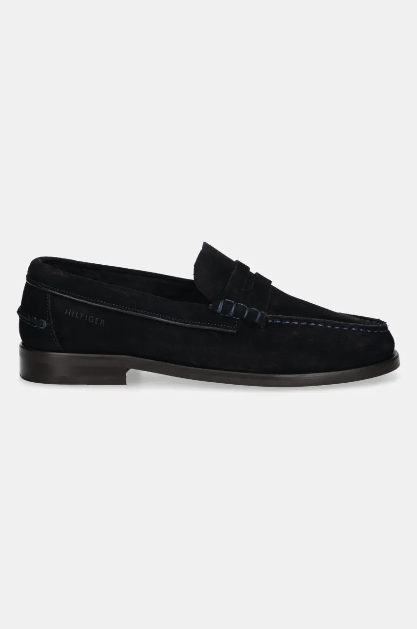 Замшевые мокасины Tommy Hilfiger CLASSIC HILFIGER SUEDE LOAFER мужские цвет синий FM0FM05363 Замшевые мокасины Tommy Hilfiger CLASSIC HILFIGER SUEDE LOAFER мужские цвет синий FM0FM05363