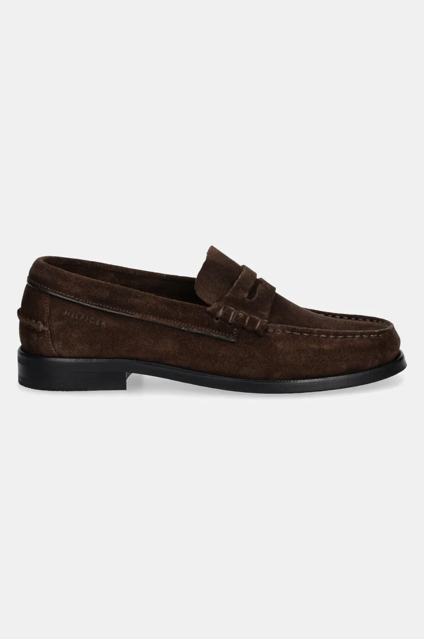 Замшевые мокасины Tommy Hilfiger CLASSIC HILFIGER SUEDE LOAFER мужские цвет коричневый FM0FM05363 Замшевые мокасины Tommy Hilfiger CLASSIC HILFIGER SUEDE LOAFER мужские цвет коричневый FM0FM05363