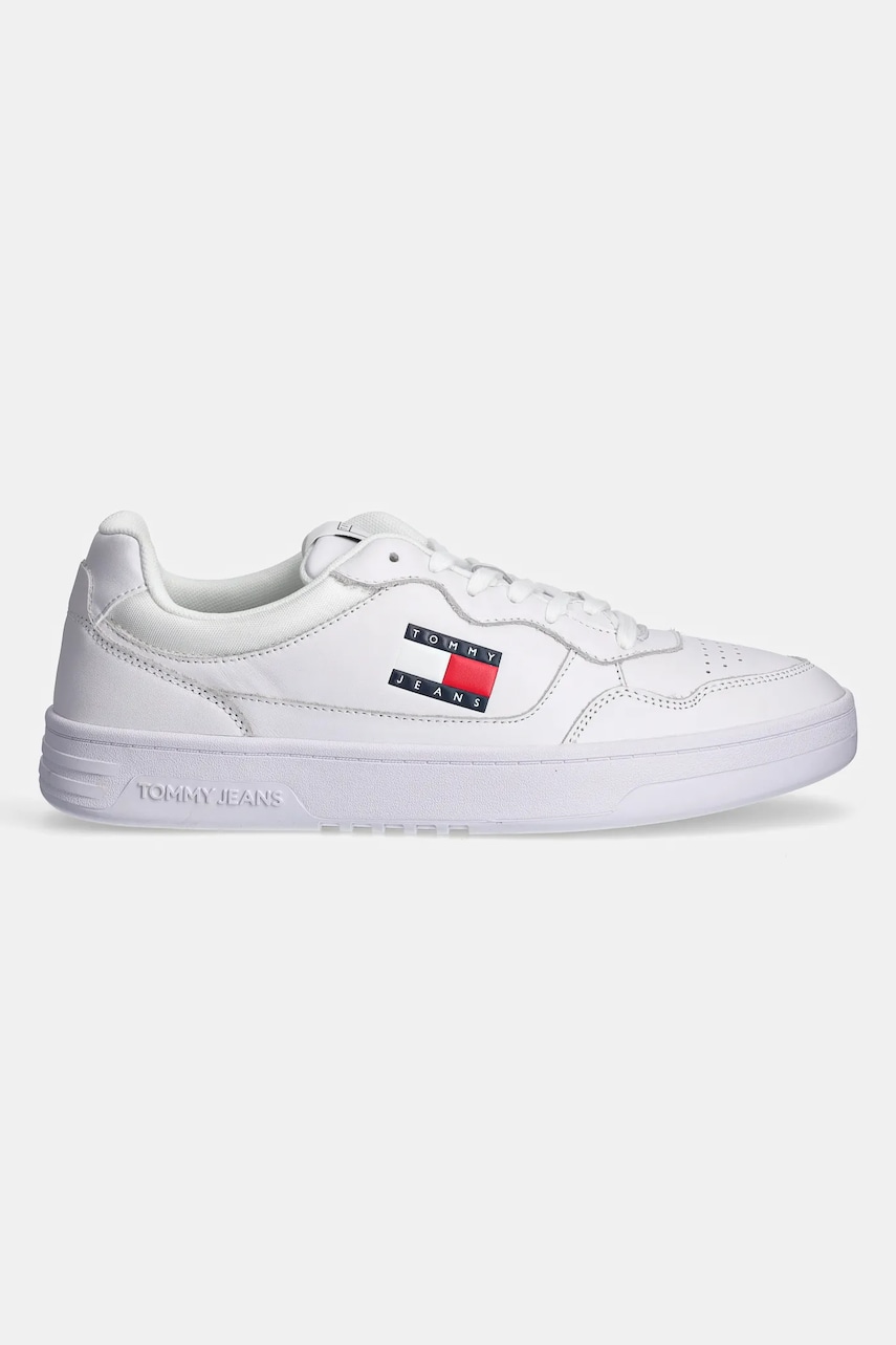 Кожаные кроссовки Tommy Jeans TJM CUPSOLE LEATHER ESS цвет чёрный EM0EM01443 Кожаные кроссовки Tommy Jeans TJM CUPSOLE LEATHER ESS цвет чёрный EM0EM01443