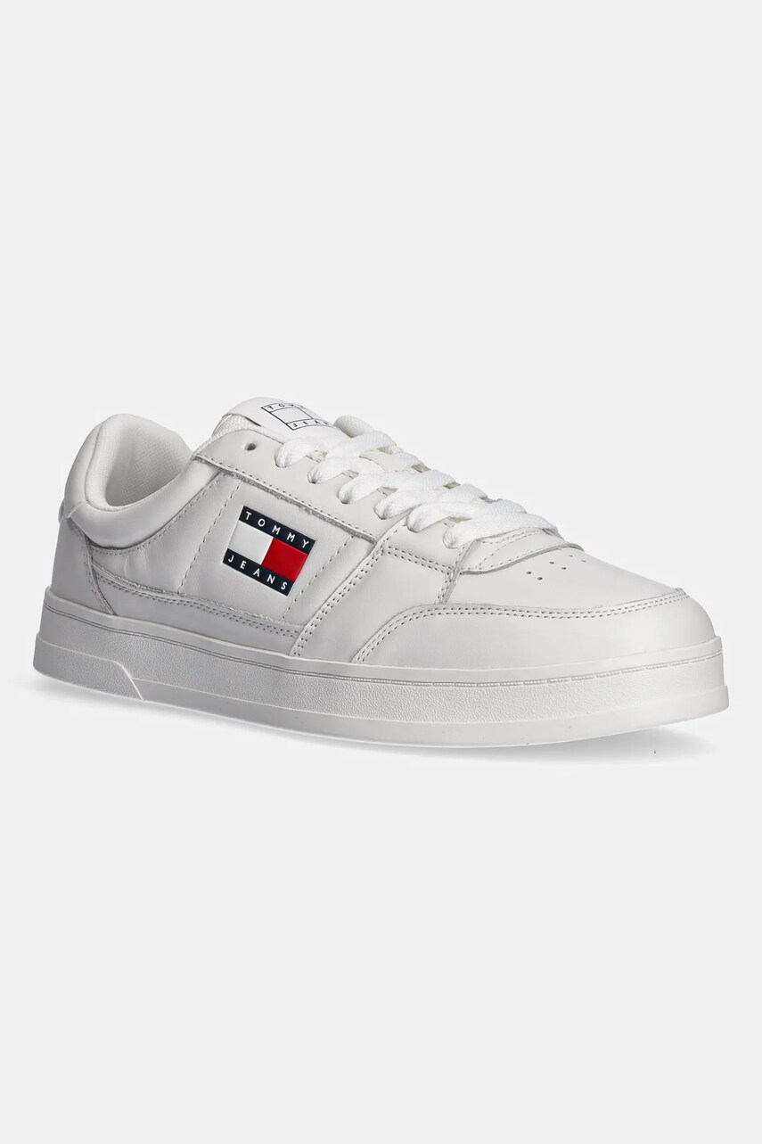 Tommy Jeans sneakers din piele TJM THE GREENWICH NEW ESS culoarea alb, EM0EM01574 Tommy Jeans sneakers din piele TJM THE GREENWICH NEW ESS culoarea alb, EM0EM01574