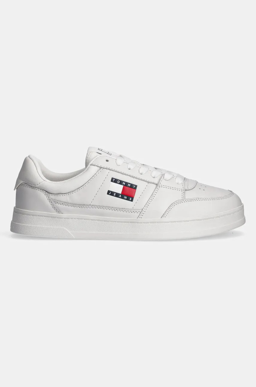 Кожаные кроссовки Tommy Jeans TJM THE GREENWICH NEW ESS цвет белый EM0EM01574 Кожаные кроссовки Tommy Jeans TJM THE GREENWICH NEW ESS цвет белый EM0EM01574