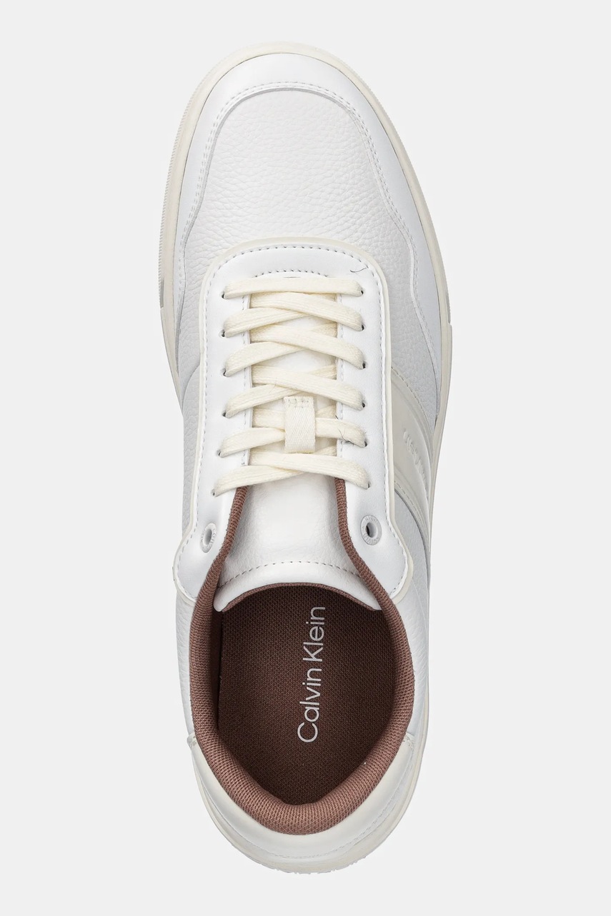 Αθλητικά Calvin Klein LOW TOP LACE UP LOGO χρώμα: άσπρο, HM0HM01653 φωτογραφία