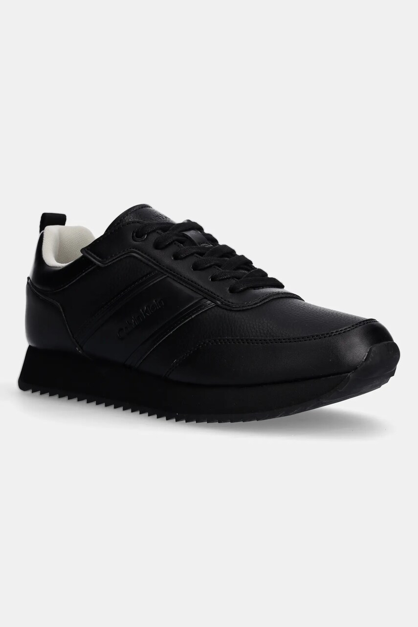 Levně Sneakers boty Calvin Klein LOW TOP LACE UP LOGO LTH černá barva, HM0HM01654