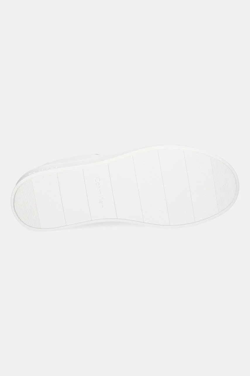 Δερμάτινα αθλητικά παπούτσια Calvin Klein LOW TOP LACE UP WOVEN χρώμα: άσπρο, HM0HM01767 φωτογραφία