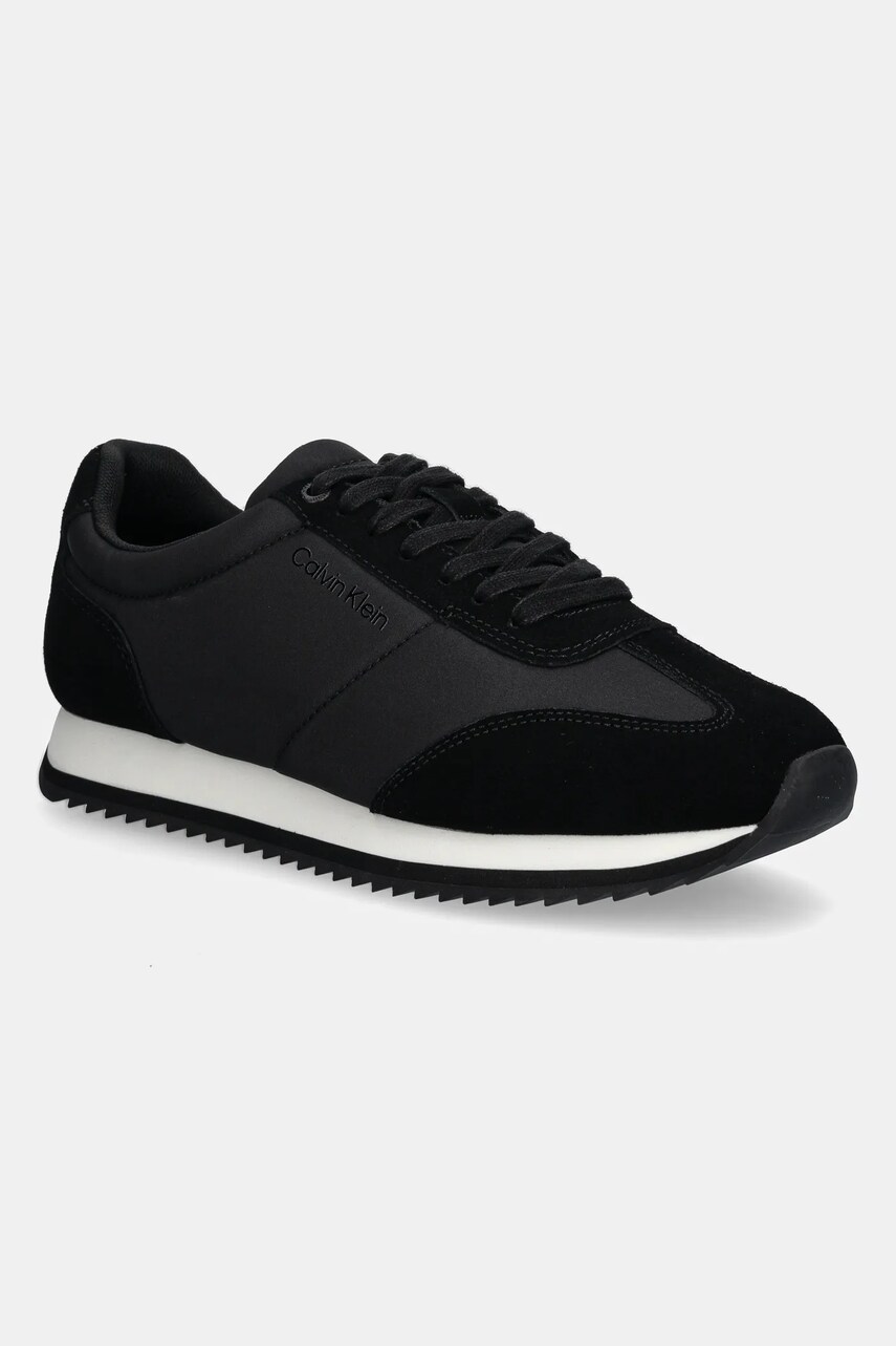 Levně Sneakers boty Calvin Klein LOW TOP LACE UP MIX černá barva, HM0HM01667