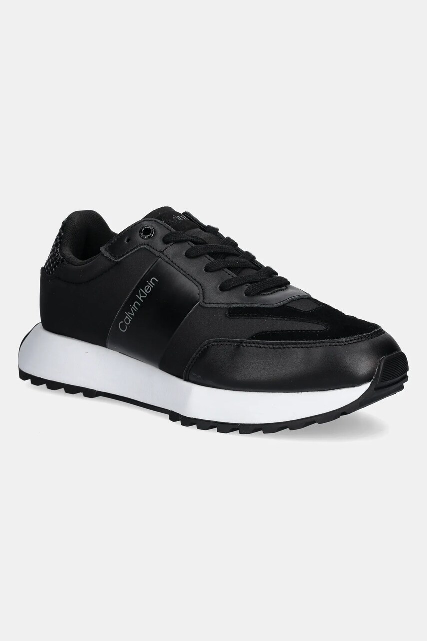 Sneakers boty Calvin Klein LOW TOP LACE UP NYLON WOVEN černá barva, HM0HM01841