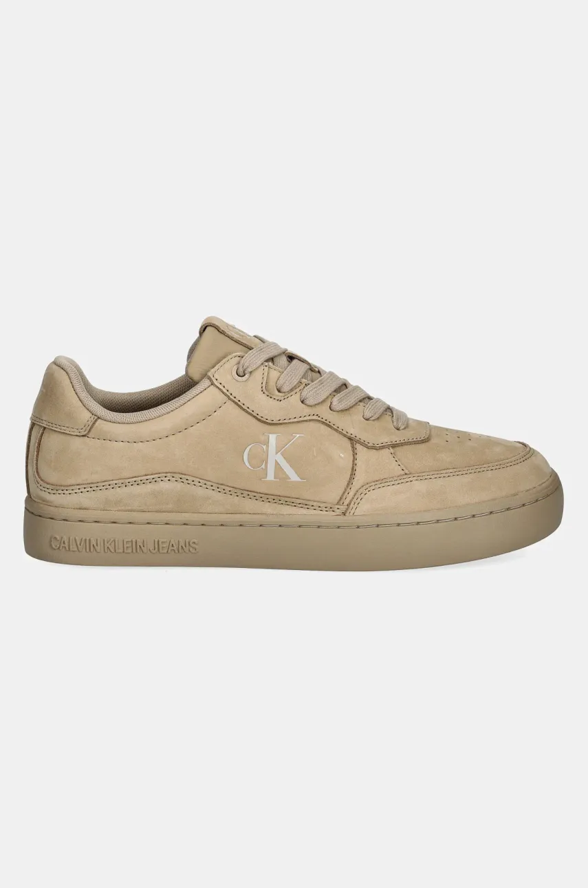 Кроссовки из нубука Calvin Klein Jeans CLASSIC CUPSOLE WAVE MG CS цвет бежевый YM0YM01256 Кроссовки из нубука Calvin Klein Jeans CLASSIC CUPSOLE WAVE MG CS цвет бежевый YM0YM01256