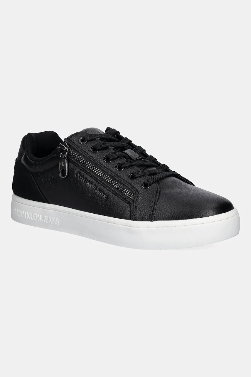 Levně Kožené sneakers boty Calvin Klein Jeans CLASSIC CUPSOLE ZIP LOW IN černá barva, YM0YM01254