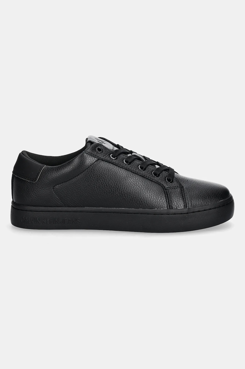 Кожаные кроссовки Calvin Klein Jeans CLASSIC CUPSOLE LOW OHB цвет чёрный YM0YM01164 Кожаные кроссовки Calvin Klein Jeans CLASSIC CUPSOLE LOW OHB цвет чёрный YM0YM01164