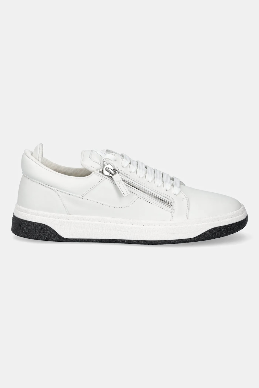 Кожаные кроссовки Giuseppe Zanotti GZ мужские цвет белый RM30035.002 Кожаные кроссовки Giuseppe Zanotti GZ мужские цвет белый RM30035.002